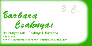 barbara csaknyai business card